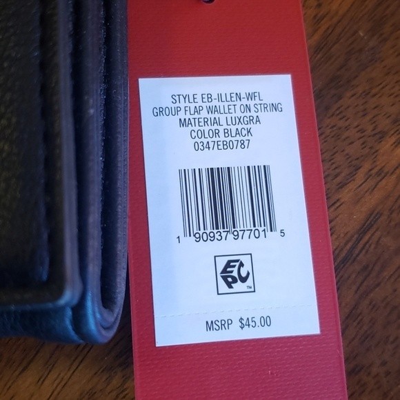 NWT Enzo Angiolini Sleek Matte Black wallet Cross Body Purse Gold Detail - Picture 8 of 10